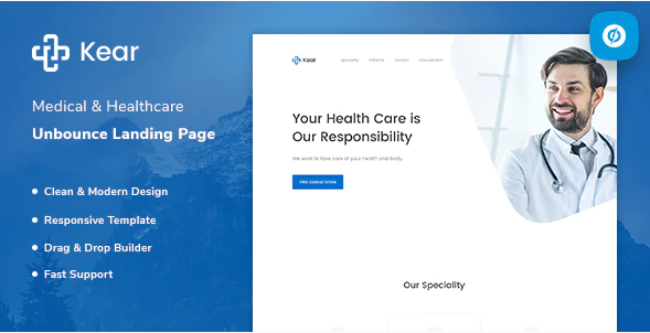 Kear Medical Healthcare Unbounce Landing Page Template