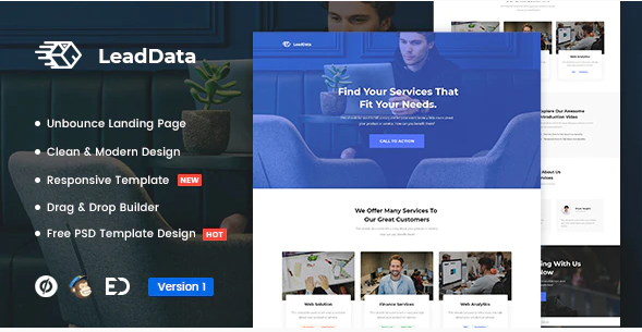 LeadData Lead Generation Unbounce Landing Page Template