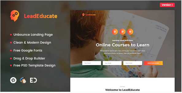 LeadEducate Education Unbounce Landing Page Template