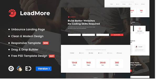 LeadMore Lead Generation Unbounce Landing Page Template