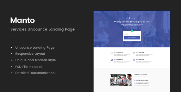 Manto Services Unbounce Landing Page