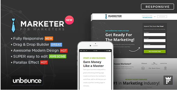 Marketer Premium Marketing Unbounce Template