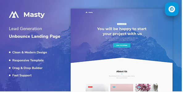 Masty Lead Generation Unbounce Landing Page Template