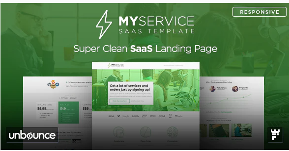 MYSERVICE SaaS Product Unbounce Landing Page Template