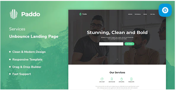 Paddo Services Unbounce Landing Page Template