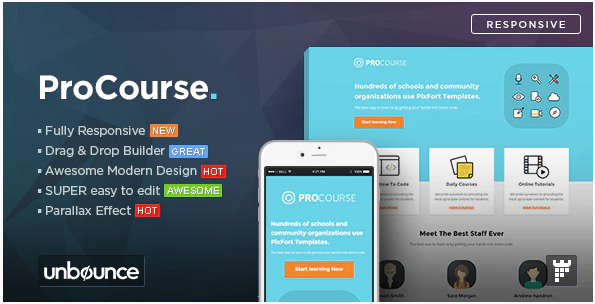 ProCourse Unbounce eCourse Landing Page Template