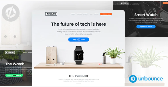 Unbounce Product landing Page Template Proland