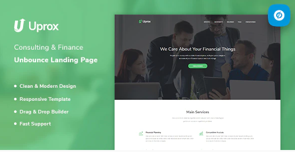 Uprox Consulting Finance Unbounce Landing Page Template