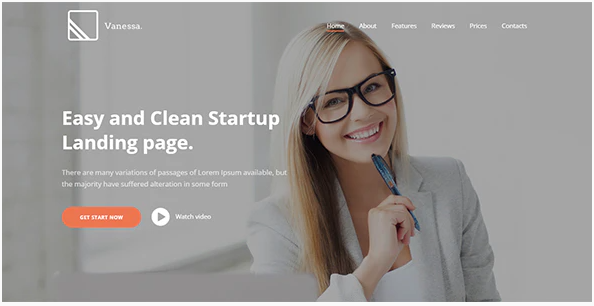 Vanessa Easy Startup Landing Page Template 1