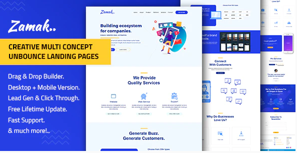 Zamak – Responsive Unbounce Landing Page Template 1