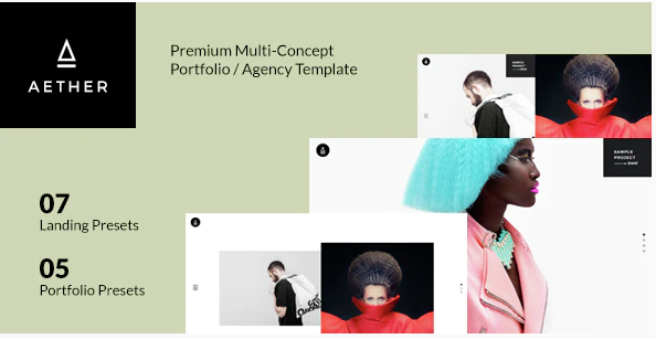 AETHER Minimal Enjoyable Multi Concept Portfolio Agency Template