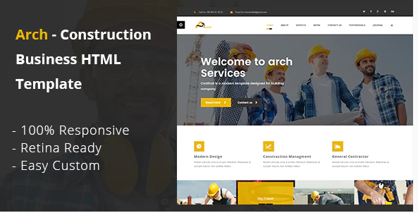 Arch Construction Building And Business HTML Template