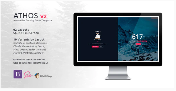 ATHOS V2 Innovative Coming Soon Template