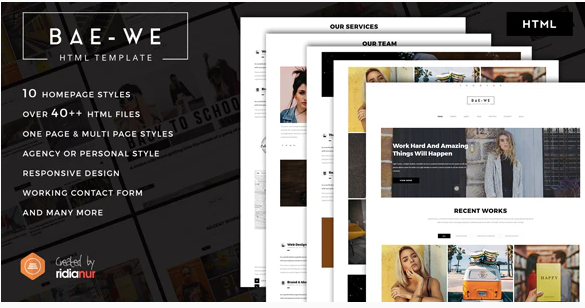 Baewe Responsive One Multi Page Portfolio HTML Template