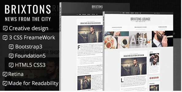 Brixton Minimal Personal HTML Blog Template