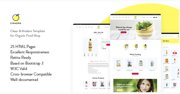 Cinagro Organic Food Shop HTML Template