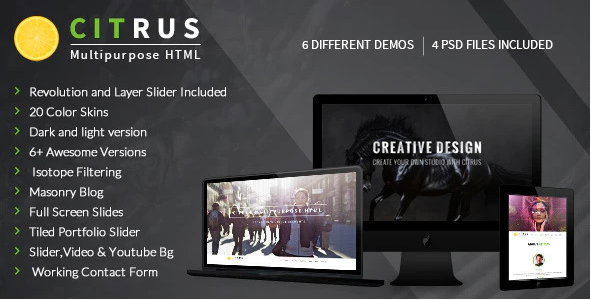 Citrus OnePage Parallax HTML Portfolio