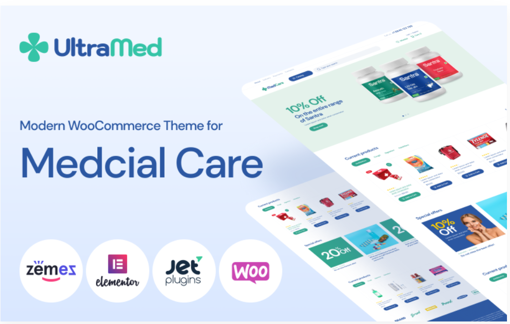 MedCare Soft and Responsive Pharmacy WooCommerce Theme