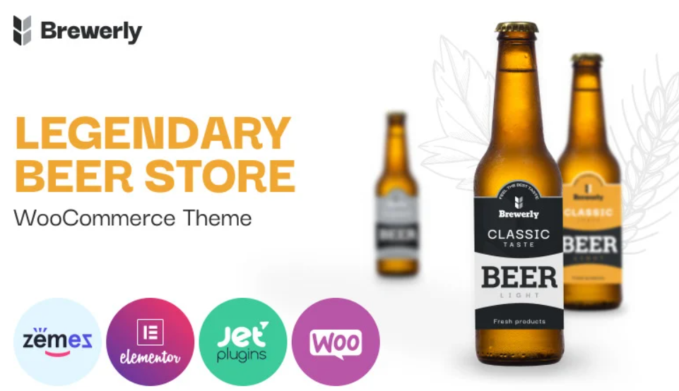 Brewerly Engaging And Multifunctional Beer Shop Template WooCommerce Theme