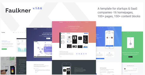 Faulkner Responsive Startup SaaS Web App Mobile App HTML5 Template