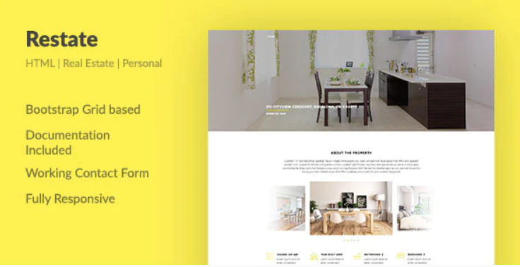 Restate — Real Estate Agent Personal HTML Template