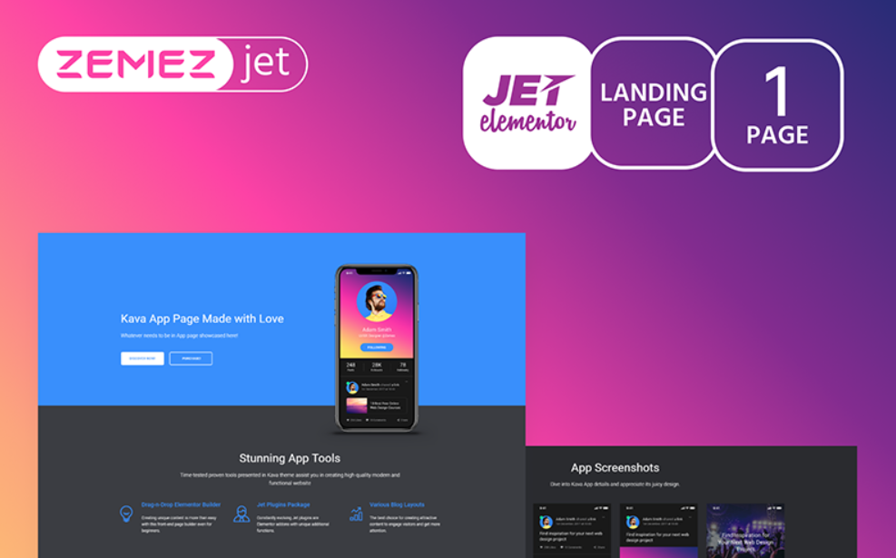 Appsine Mobile Application Jet Elementor Template