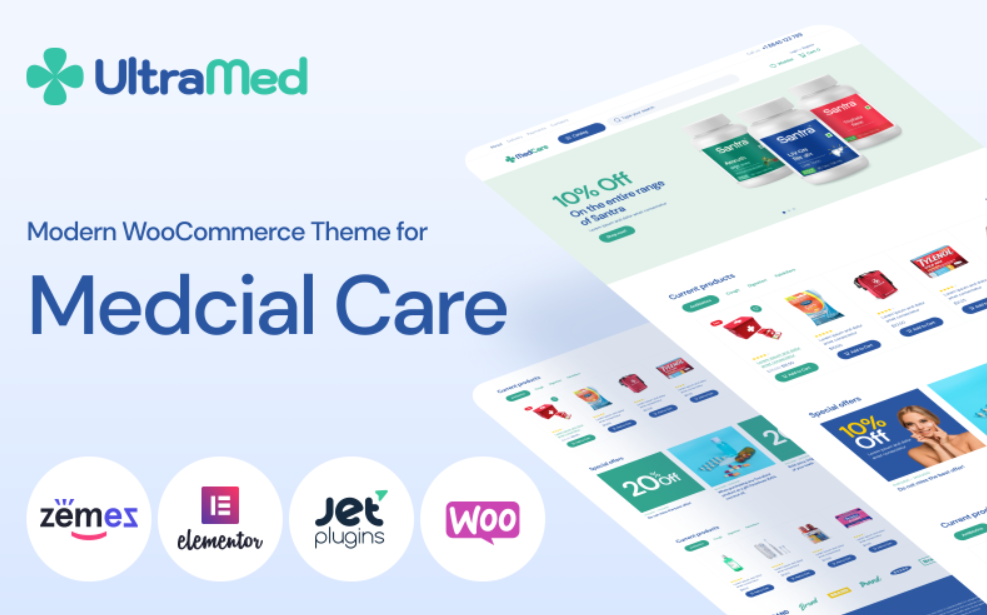 MedCare Soft and Responsive Pharmacy WooCommerce Theme 1