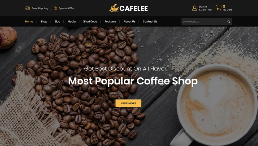 Cafelee Food Restaurant Store WooCommerce Theme