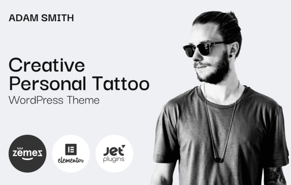 Adam Smith Creative Personal Tattoo Pro WordPress Theme