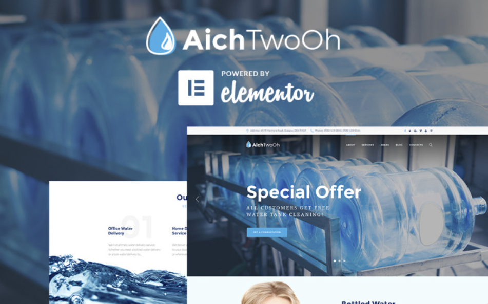 AichTwoOh Water Delivery Service Responsive WordPress Theme