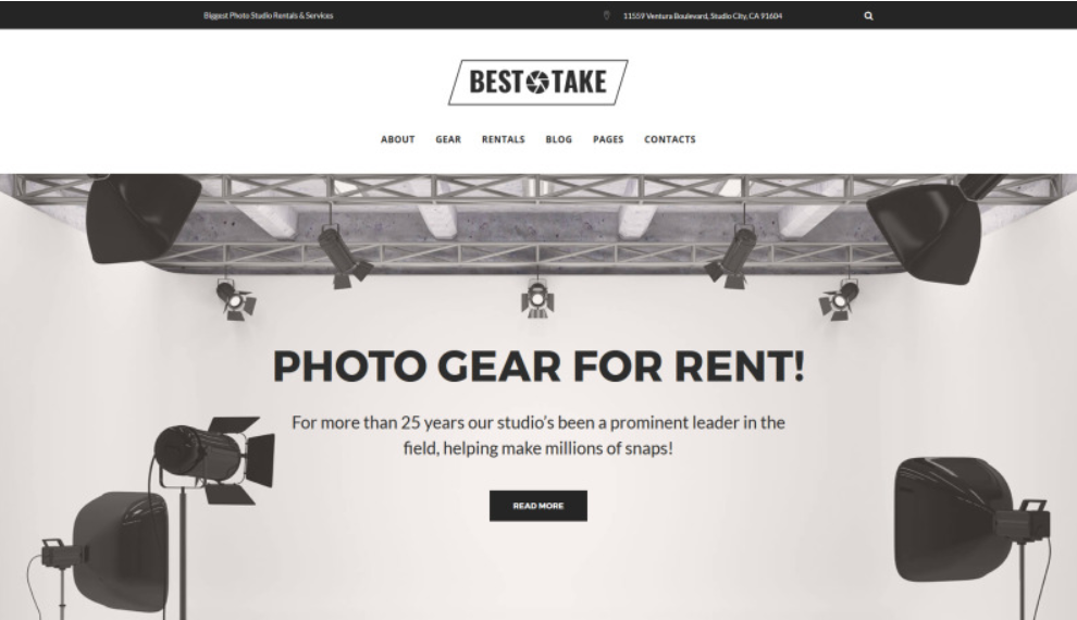 BestTake Photo Studio Rentals Services Responsive WordPress Theme