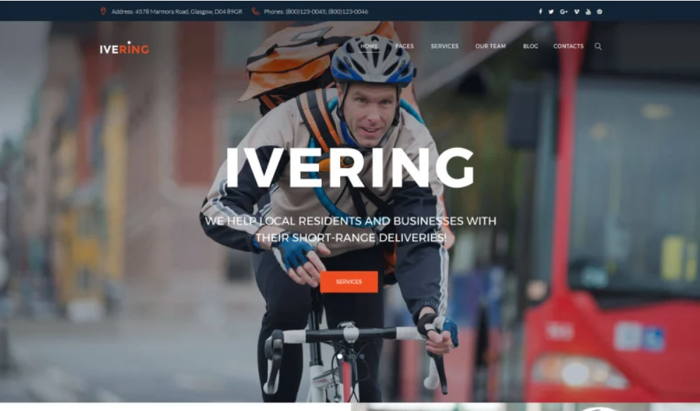 Bike Courier Package Delivery WordPress Theme