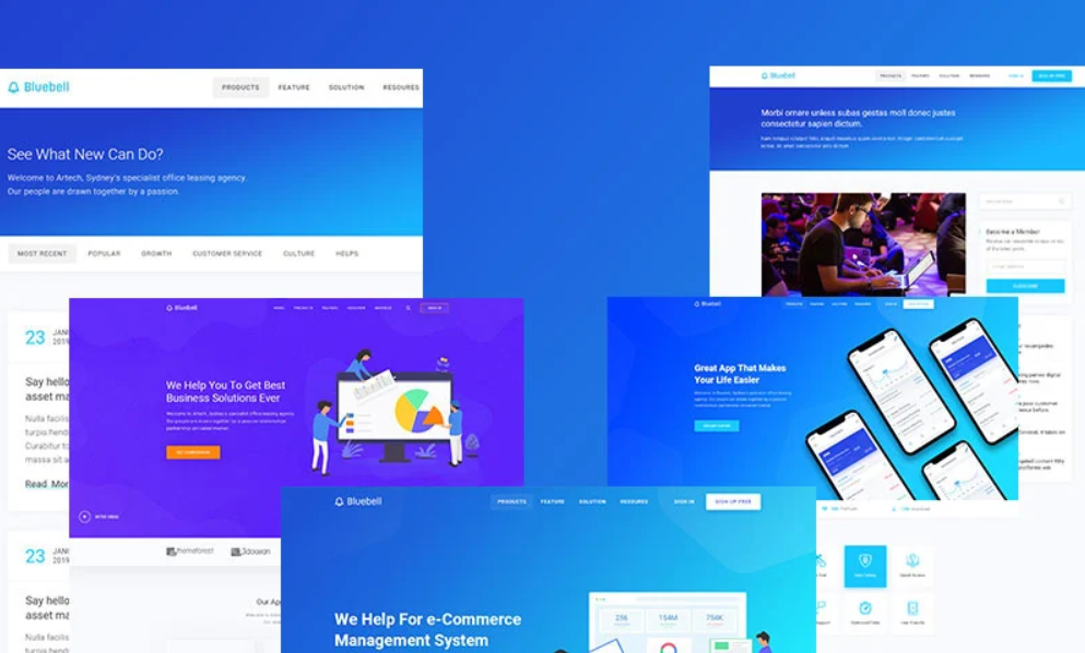 Bluebell Software Web App And Startup Tech Company WordPress Theme WordPress Theme