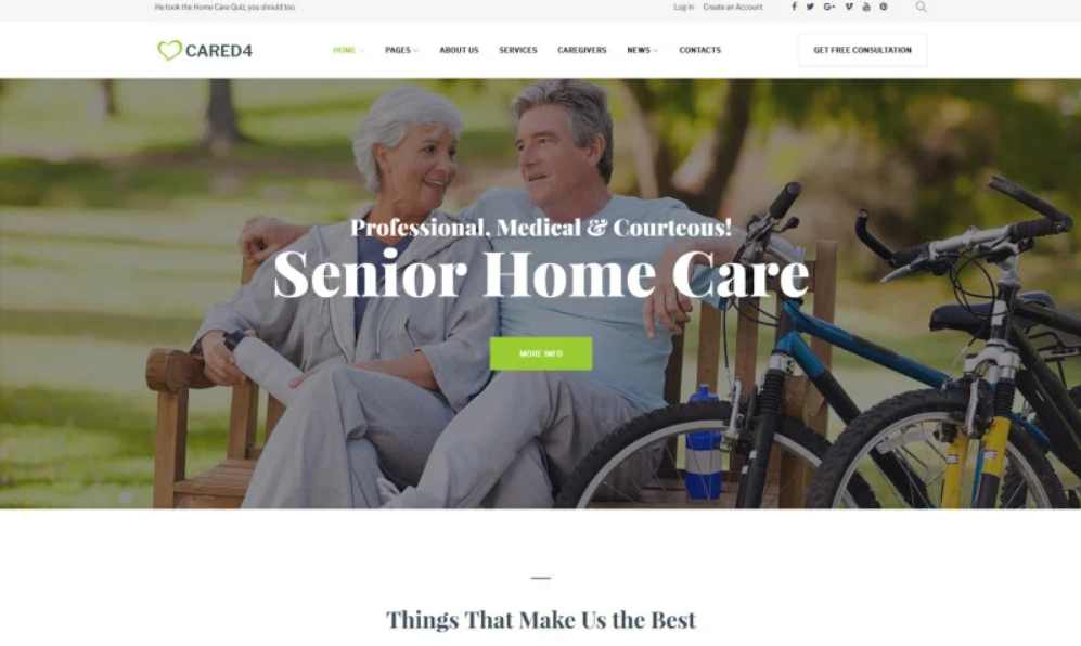 Cared4 Senior Care WordPress Theme