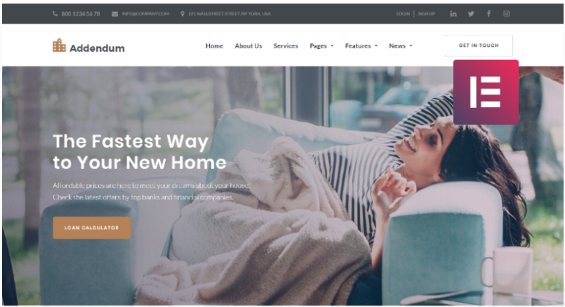 Addendum Mortgage Company Elementor WordPress Theme