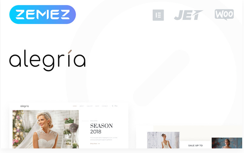 Alegria Wedding Salon Elementor WooCommerce Theme