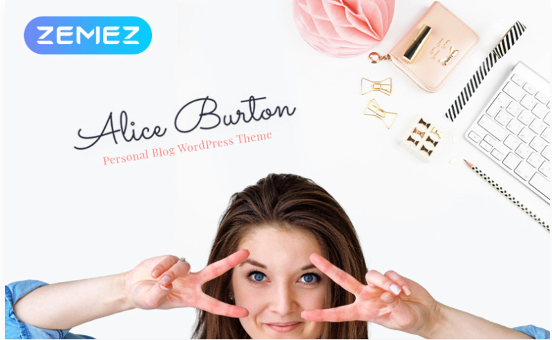 AliceBurton Personal Blog Elementor WordPress Theme