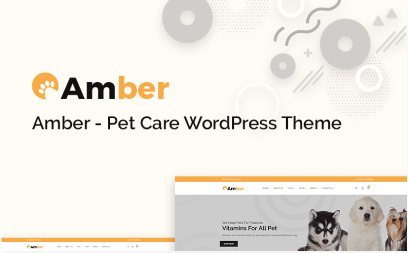 Amber Pet Care WooCommerce Theme