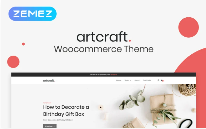 Artcraft Handmade ECommerce Clean Elementor WooCommerce Theme