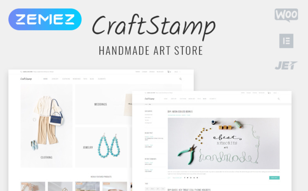 Craftstamp Handmade Art Store Elementor WooCommerce Theme