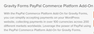 Gravity Forms PayPal Commerce Platform Add On