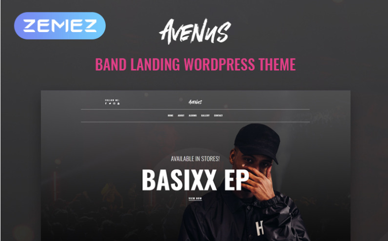 Avenus Music One Page Modern Elementor WordPress Theme