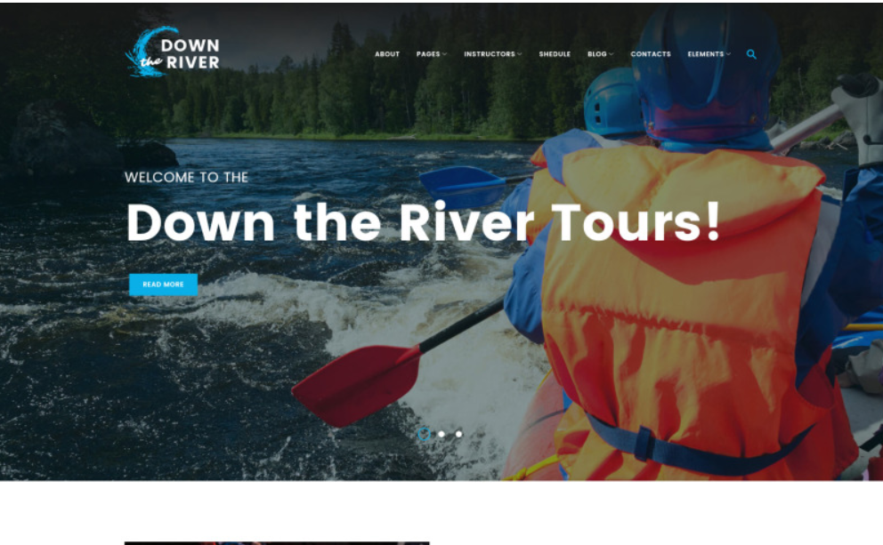 Down River Rafting Kayaking WordPress Theme