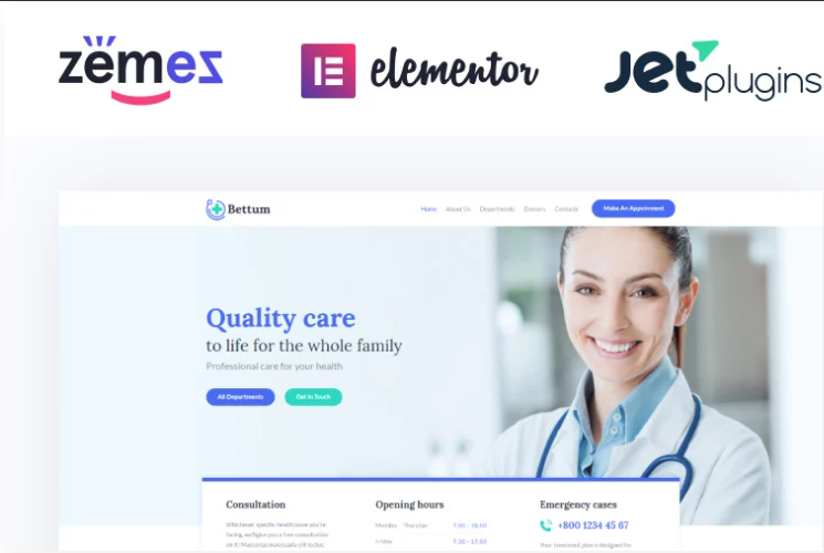 Bettum Clean Medical Elementor WordPress Theme