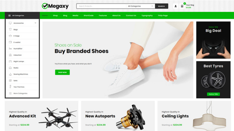 Megaxy Multi Store WooCommerce Theme