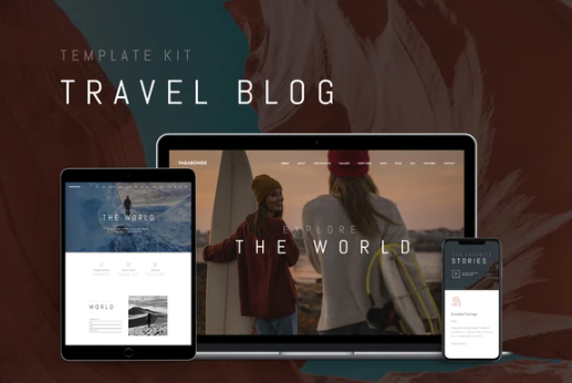 Vagabonds Travel Blog Template Kit