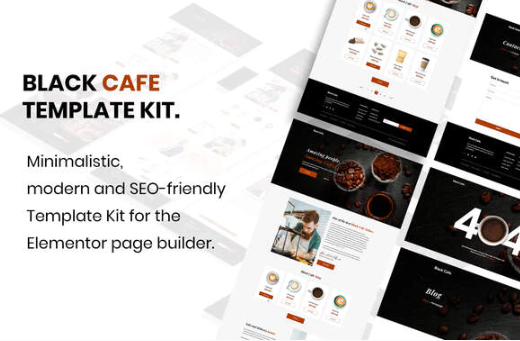 Black Cafe Restaurant Cafe Template Kit