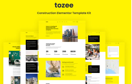 Tozee Construction Elementor Template Kit