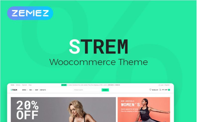 Strem Sports Store ECommerce Minimal Elementor WooCommerce Theme