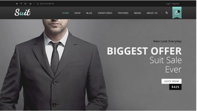 Suit Mens Fashion Store WooCommerce Theme